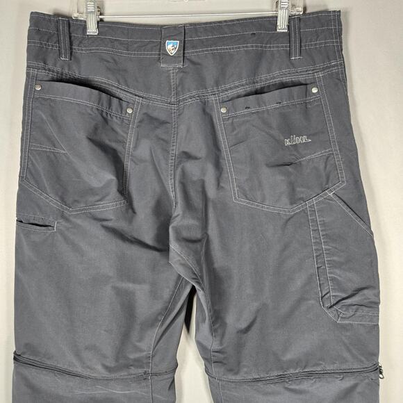Kuhl Liberator Convertible Pants Mens 36x32 Stealth Zip Off Hiking Nylon Gray - Picture 10 of 11